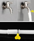 stainless steel adjustable hose clamps securing yellow hose