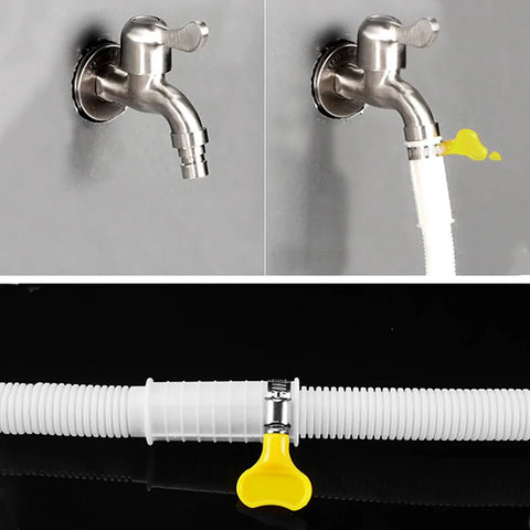 stainless steel adjustable hose clamps securing yellow hose