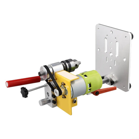 Powerful Mini Drill Press CNC Milling Machine Portable Benchtop For Precise Wood Plastic Resin Aluminum Drilling, 4500-7000 RPM, 0.8-6mm HSS Chuck With Depth Control, Lightweight And Easy To Use. Compact design with green motor and metal base, ideal for precise drilling.