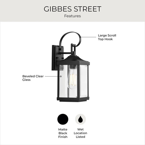 Outdoor Wall Lantern 1 Light Clear Beveled Glass Textured Black Finish Farmhouse New Traditional Style For Porch Patio Entryway Garage Small Exterior Light Weather Resistant Aluminum Construction Easy Mount Classic Vibe For Front Porch And Pathway