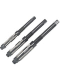 Pro Grade 11 Piece Adjustable Hand Reamer Set H4 To H14, 11.75mm To 38mm Range, High Speed Steel Blades, shown in close-up