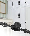 Pack Of 4 Vintage Pull Handle Door Knob Back Plate Set For Home Furniture Drawer Cabinet Dresser Closet Wardrobe Cupboard With Screws Black Zinc Alloy Construction Heavy Duty Rust Resistant installed on white wardrobe
