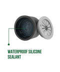 Close-up view of silicone-filled waterproof sealant in a 30 Pack Silicone Filled Waterproof Wire Connectors For Outdoor Lighting AWG 22 To 8 Quick No Solder Install For LED Landscape Patio And Deck Lighting Dark Gray.