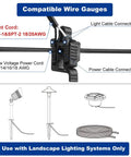 Diagram showing a 20 Pack Low Voltage Wire Connectors For 12 To 18 Gauge UL Listed Outdoor Lighting connected to cables.