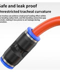 PU 4mm 6mm 8mm 10mm 12mm 14mm 16mm Air Straight Pneumatic Fittings Kit With Push In Quick Release Plastic Hose Couplings For Air Lines Black Boxed Five Pack Tough Easy Install And Leak Free Performance, black fitting on orange hose