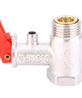 FTVOGUE brass-plated water heater safety valve with red lever, G1/2in threaded connection