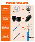 Portable Golf Cart Heater With Cup Holder And Gas Regulator, 6200 BTU Propane Heater With Windproof USB Igniter, product parts