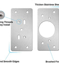 12 Pack Stainless Steel Cabinet Hinge Repair Kit With Door Hinge Repair Plates and screws, brushed finish, threading detail