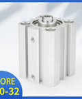 Compact aluminum pneumatic SDA cylinder, double-acting with mounting holes, bore 20–32