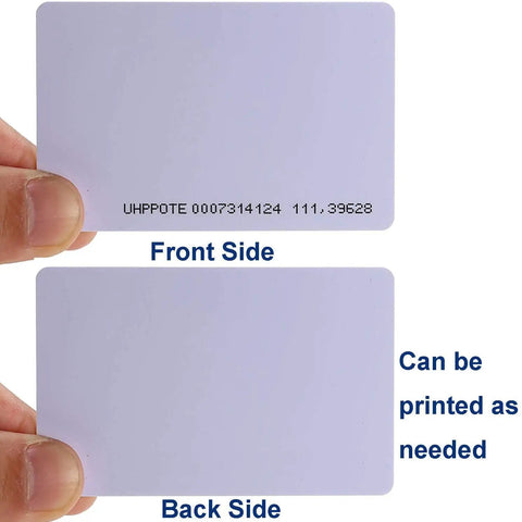 Front and back view of 125kHz Proximity RFID Card Read-Only for Access Control System and Time Attendance, Ultra Thin 0.8mm.