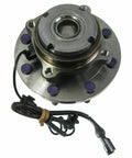 Premium Heavy Duty Front Wheel Hub And Bearing Assembly Pair Set For Ford Super Duty 4x4 Excursion 2002 2005 showing top view with attached wiring.