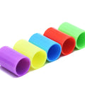 Five colorful plastic cyclone tubes from Plastic Tornado Bottle Connectors Kit With Vortex Tubes For Science Experiments Five Color Set
