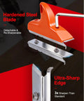 Legendary 3 In 1 Edge Banding Trimmer With Rock Solid Stainless Blades, easy cut wood veneer and PVC edges, highlighting ultra-sharp hardened steel blade.