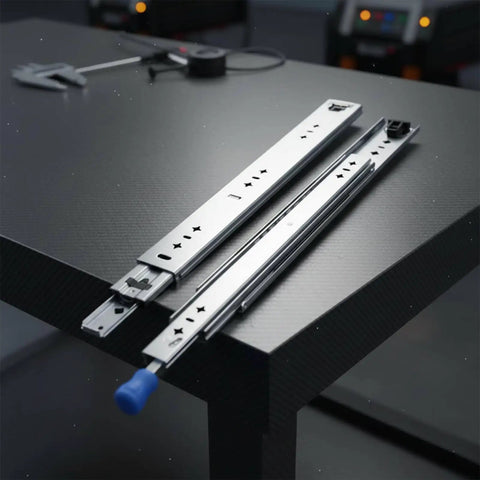 Beefy Drawer Slides Rails Thick Steel With Lock For Cabinets And RVs Smooth Full Extension Movement Industrial Grade 30 Cm