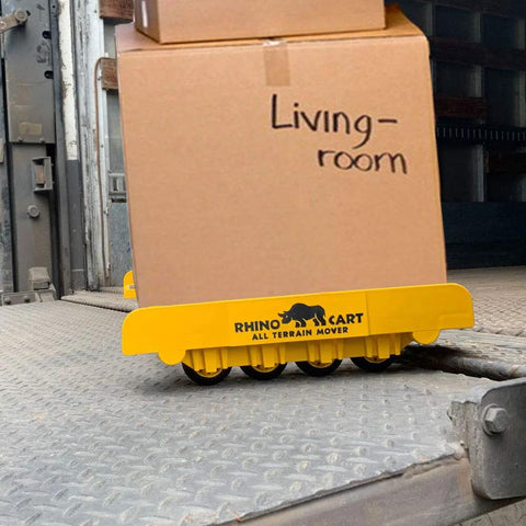 All Terrain Heavy Duty Appliance Dolly moving boxes, expands to 46 inches, 2000 pound load rating, smooth roll over uneven surfaces.