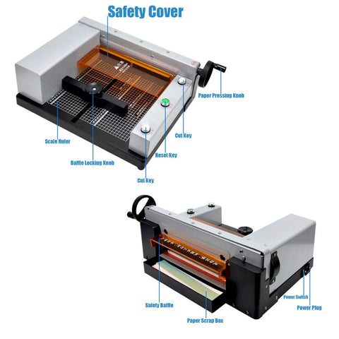 Auto Paper Cutter For A4 Size Heavy Duty Desktop Paper Trimmer With Double Safety Electric Cutting Machine top view