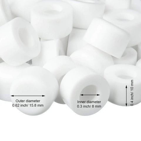 15 Pcs Door Stop Tips Replacement Caps 0.32 Inch Universal Rubber Bumper Stud Tips For Baseboard And Wall Mount Door Stops White