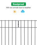 Close-up of rustproof 25 Pack Animal Barrier Fence For Garden, 17 Inch High By 27 Feet Long Rustproof Metal Wire Border Fence