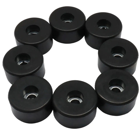 8 Pack Heavy Duty Rubber Feet Pads With Washers For Anti Vibration Isolation Quiet Floor Protection For Air Compressors Generators Speakers And Furniture Black