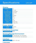 Specifications for 22 Inch Full HD Security Monitor With HDMI VGA And Built In Speaker No Bluetooth Or WiFi Works With CCTV DVR NVR
