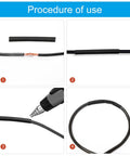 Top Quality Heat Shrink Tubing Kit With Assorted Sizes And Vibrant Colors For Superior Electrical Insulation Wire Repairs And Mechanical Protection Perfect For Electricians And DIYers Looking To Get Job Done Right Fast. procedure image of black heat shrink tubing on wire splice