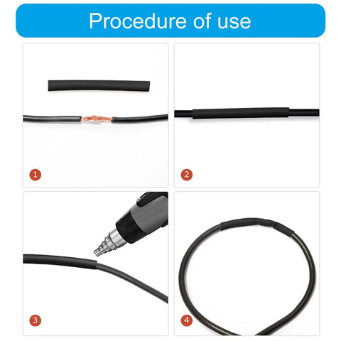 Top Quality Heat Shrink Tubing Kit With Assorted Sizes And Vibrant Colors For Superior Electrical Insulation Wire Repairs And Mechanical Protection Perfect For Electricians And DIYers Looking To Get Job Done Right Fast. procedure image of black heat shrink tubing on wire splice
