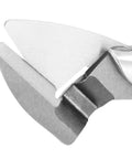 Close-up of Premium Chrome Vanadium Steel Blades on Heavy Duty Brushless Electric Metal Shears With Variable Speed And Dual 21V 1500mAh Batteries.