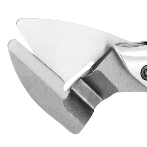 Close-up of the blade of Happcucoe 21V Cordless Electric Metal Shear With 600W Brushless Motor, showing durable cutting edge.