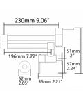 Dimension diagram of Brushed Gold Wall Mount Pot Filler Faucet With Folding Reach And Brass Construction Sixteen Point Seven Inch Extension Single Hole Install For Hot Or Cold Water Fast Fill Near Stove Easy Reach Kitchen Upgrade