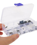 Sewing Machine Parts Screws Kit With Metal Bobbin Case Spring And Replacement Needle Plate Screws For Enhanced Sewing Efficiency And Smooth Machine Operation In Workshop, clear plastic organizer box