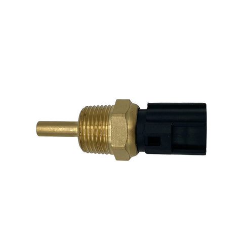 Engine coolant temperature sensor with brass threaded body and black plastic connector