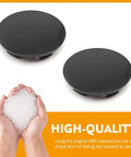 Upgrade Your Ride With These Universal Car Wheel Center Caps, 2.36 Snap In Design Fits Any Vehicle, Rust Proof Abs Plastic Hub Covers Set Of Four - Close-up of two black ABS plastic wheel center caps.