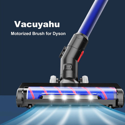 Motorized Vacuum Brush With Headlights For V6 Series Cordless Vacuums Replacement Roller With Soft And PP Bristles For Wood Floor