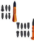 9 Piece Auto Dent Repair Pen Kit With Multi Head Leveling Pens For Car Sheet Metal Dents Removal Lightweight Aluminum Handle High Strength Fatigue Resistant Easy Auto Body Repair Tool Set DIY Friendly, orange aluminum handle with 9 black tips