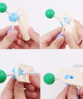 Hands assembling 115-Piece Organic Chemistry Molecular Model Kit For Students And Teachers with atoms and links