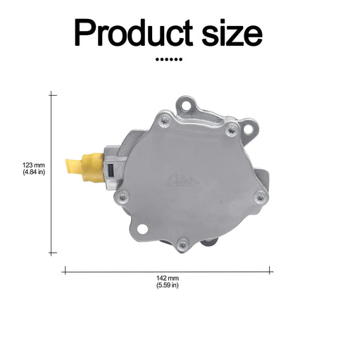 AULINK brake booster vacuum pump, silver metal housing with yellow plastic connector