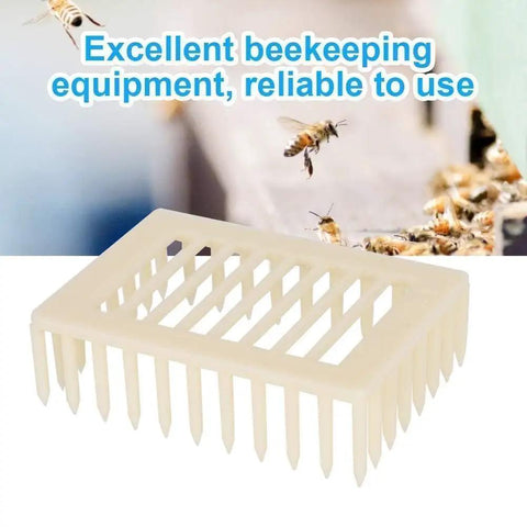Beekeeping Queen Marker Cage Kit 20 Pack Clip Bee Catcher for apiary management, durable plastic hive tool in use.