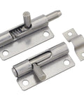 Stainless Steel Retractable Spring Push Latch Set With Left And Right Mount, Pin Style Latches for Electrical Cabinets and Pet Cages