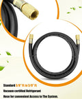 Heavy Duty Three Eighths Inch Vacuum Hose With Three Eighths Inch Fittings, Five Ft Black, Built To Handle 600 PSI Working Pressure