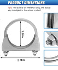 3 Inch U Bolt Exhaust Clamp For Pipes Heavy Duty Saddle Style Muffler Hanger Rustproof Galvanized Iron Clip dimensions