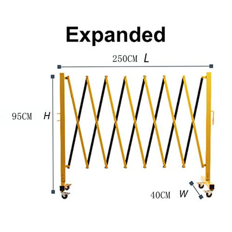 Heavy Duty Expandable Metal Barricade Gate For Crowd Control And Traffic Jobs No Sweat Retractable Fence expanded to 250cm.