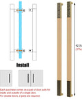 Solid Wood Sliding Barn Door Handle Easy Install Rectangle Front Door Pull With Screws Exterior Interior Push Pull Handle Single Or Double Sided Install Style 3 17 Inch Length shown with installation guide