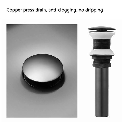 Top Notch Rust Resistant Stainless Steel Round Vessel Basin 15 6 Inch Slick Matte Black Finish Heavy Duty Vanity Setup For Modern Bathrooms Kitchens Straight Up copper press drain, anti-clogging design.