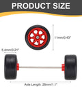 1/64 Scale Wheel And Tire Set With Axles For RC Diecast Cars DIY Models Real Riders Rims 7 Spoke Red And Black Dope Upgrade Kit
