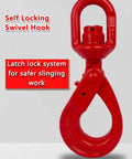 Swivel Lifting Hook With Self Locking Mechanism, 360 Degree Swivel For Hoist And Rigging, Heavy Duty 4410 Lbs Capacity