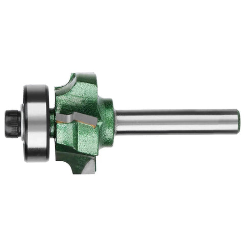 Pro Woodworking Router Bit With 4 Sharp Teeth For Precise Edge Trimming And Banding Cleanup R1 R2 R3 Carbide heads on durable shank shown from the side.