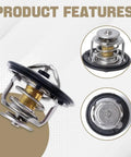 Tight Heavy Duty Automotive Coolant Thermostat Replacement High Performance Engine Temp Control, stainless steel features.