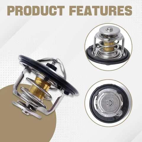 Tight Heavy Duty Automotive Coolant Thermostat Replacement High Performance Engine Temp Control, stainless steel features.