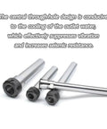 Heavy Duty ER8 ER11 ER16 ER20 ER25 ER32 Extension Rod For CNC Milling Machine With Ultra Low Runout To Boost Precision and Stabilize Your Rig For Serious Woodworking Or Metal Cutting Jobs, showing four stainless steel extension rods.