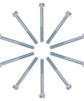 Motorcycle Engine Mounting Screw Set 10 Pc Easy Install Hardware Kit M6 Thread 8mm Diameter Silver Finish Durable Metal Fasteners for Pros Techs and DIYers, 10 silver bolts